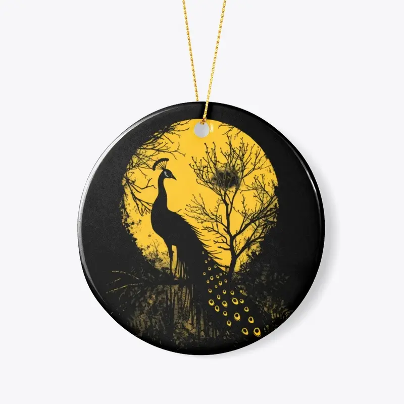 Vintage Retro Moonlit Peacock Halloween